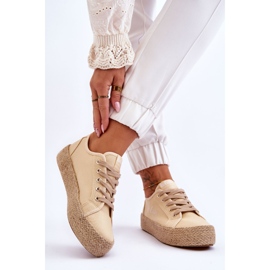 Modischer geflochtener Sneaker Lee Cooper LCW-23-31-1795L Beige 2