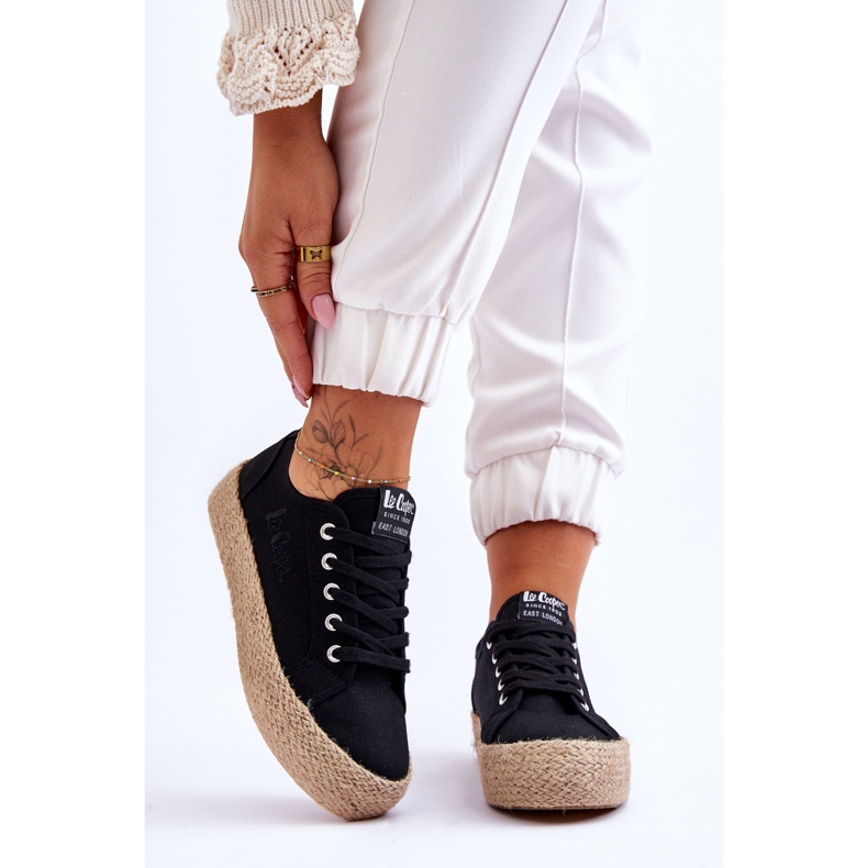 Modischer geflochtener Sneaker Lee Cooper LCW-23-31-1797L Schwarz 1