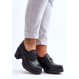 Lemar Elegante Brogues auf Absatz mit schwarzer Harmell-Verzierung 1