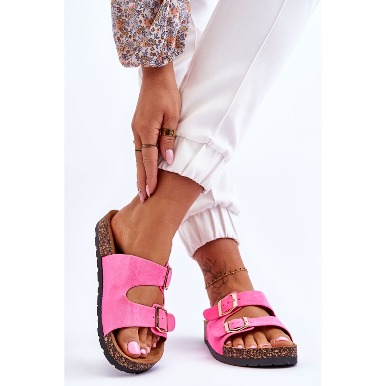 Damen Slip-On Cork Soles Neon Pink Cortina rosa 2