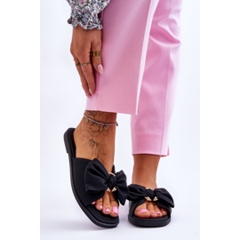 Evento Damenhausschuhe mit Schleife Schwarz Becky 1