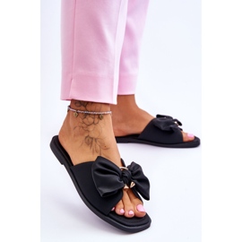 Evento Damenhausschuhe mit Schleife Schwarz Becky 2