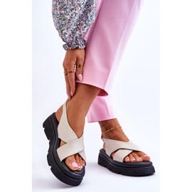 PE1 Modische beige Chester-Plateau-Sandalen 2