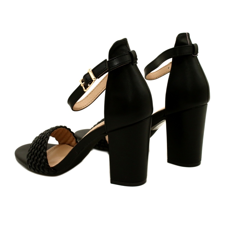 Evento Sandalen mit geflochtenem Absatz Schwarz 23SD35-5945 4