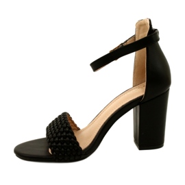 Evento Sandalen mit geflochtenem Absatz Schwarz 23SD35-5945 2