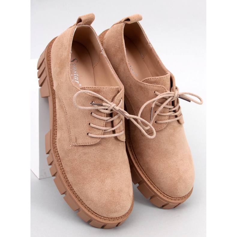 BM Amparo Plateau-Loafer aus khakifarbenem Wildleder beige 2