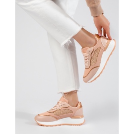 Damen-Plateau-Sneakers Shelovet in Pink und Gold rosa 2