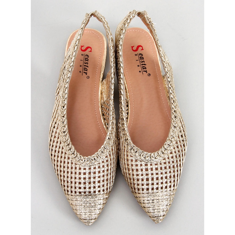 Seastar Grazia Gold durchbrochene Ballerinas mit offener Ferse golden 1