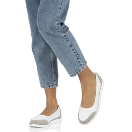 Damen-Ballerinas aus durchbrochenem Leder Filippo Dp4524/23 weiß 8