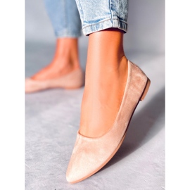 BM Keys Ballerinas aus khakifarbenem Leder mit Innensohle beige 1