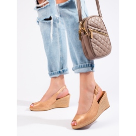 W. Potocki Elegante Keilsandalen von Potocki beige 1