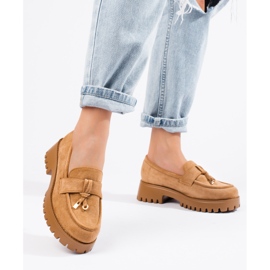 Brauner Damen-Loafer mit dicker Sohle von Shelovet 1