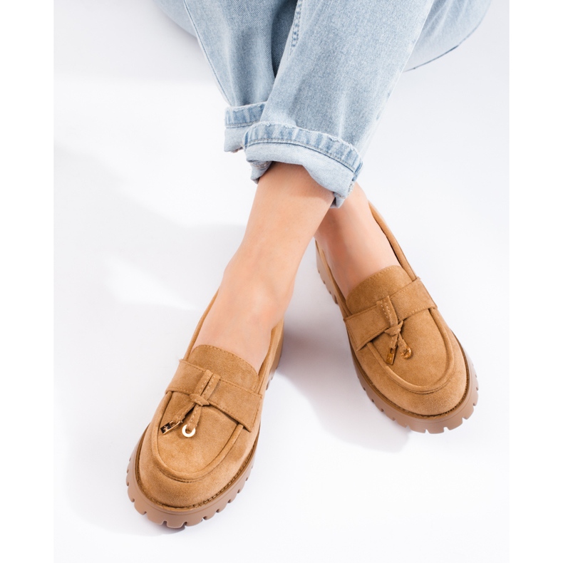 Brauner Damen-Loafer mit dicker Sohle von Shelovet 2