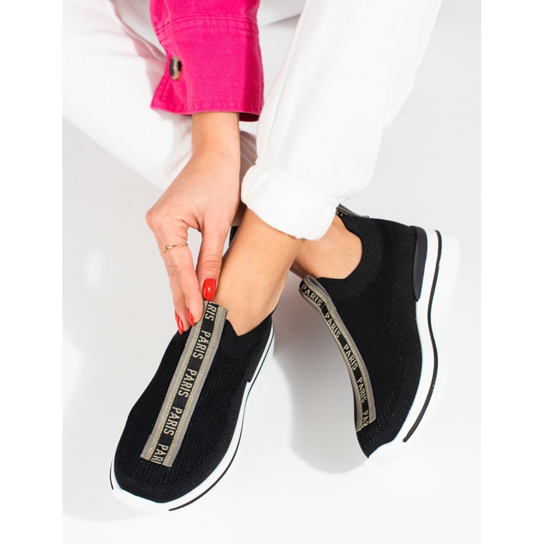 Leichte Sportschuhe für Damen auf der Shelovet-Plattform schwarz 2