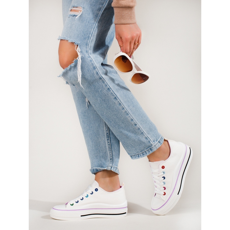 Damen-Plateau-Sneaker Shelovet weiß 1