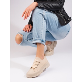 Klassische Damen-Sneaker auf der Shelovet-Plattform beige 2