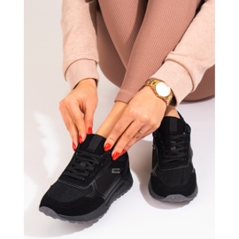 Shelovet Damensneaker aus schwarzem Wildleder 2