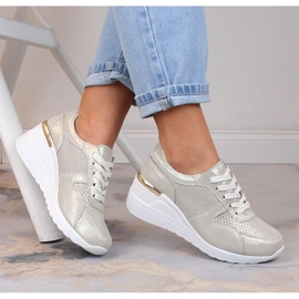 Bequeme Keilschuhe aus Leder gold S.Barski LR29525 golden 1