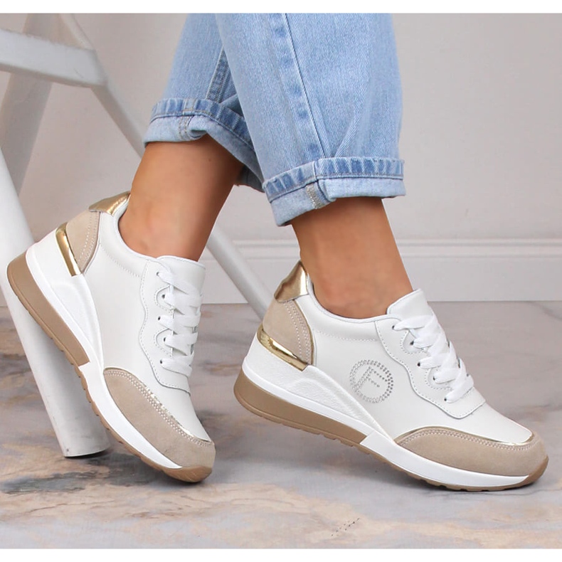 Mehrfarbige Sportschuhe aus Leder für Damen Filippo DP4660 1