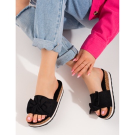 Plateau-Slipper aus Wildleder für Damen Vinceza schwarz 2