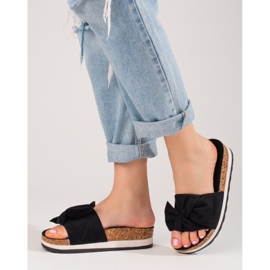 Plateau-Slipper aus Wildleder für Damen Vinceza schwarz 1