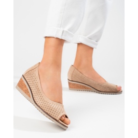 W. Potocki Keilpumps aus durchbrochenem Wildleder für Damen Potocki beige 1