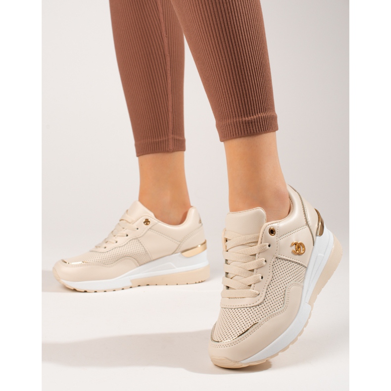 Beige Turnschuhe für Damen von Shelovet 1