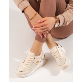 Beige Turnschuhe für Damen von Shelovet 2