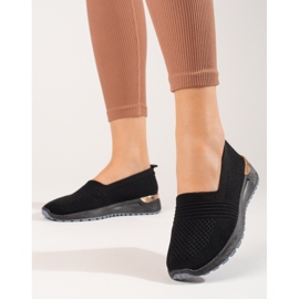 Durchbrochene schwarze Shelovet-Sneakers für Damen 1