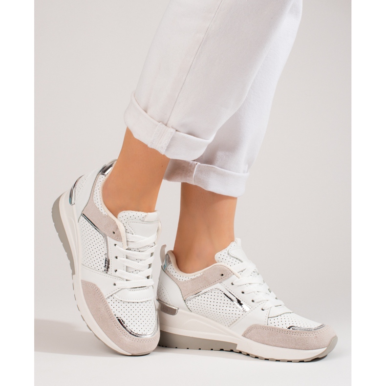 Weiße Keilsneaker von Shelovet für Damen 2