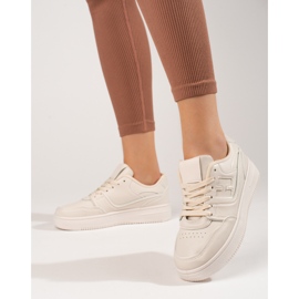 Beigefarbene Shelovet-Sneakers für Damen 1