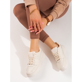 Beigefarbene Shelovet-Sneakers für Damen 2