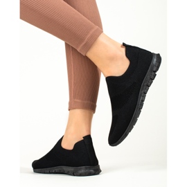 Shelovet Sportschuhe aus schwarzem, durchbrochenem Stoff 1