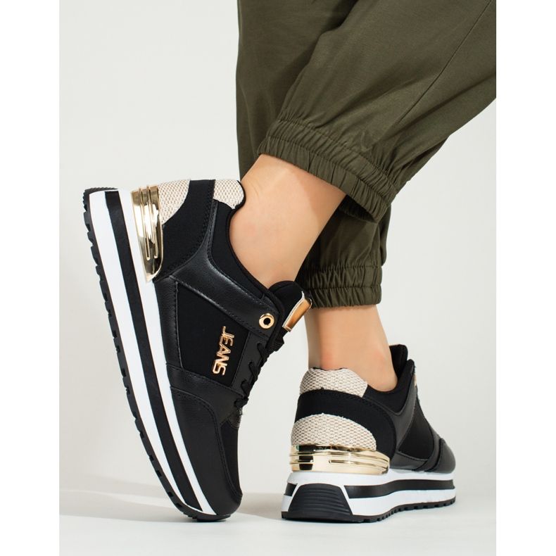 Shelovet Sneaker mit hohem Plateau schwarz 2