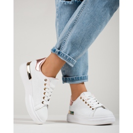 Damensneaker Shelovet in Weiß mit Goldeinsatz 1