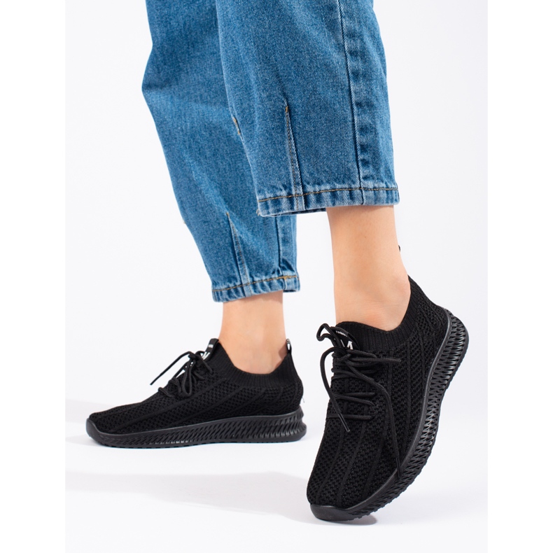 Leichter Textil Damen Sportschuh Shelovet schwarz 2