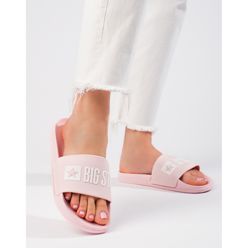 Klassische rosa Damenhausschuhe Big Star FF274A201600 2