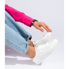 Weiße, durchbrochene Damensneaker Big Star HH274073 2