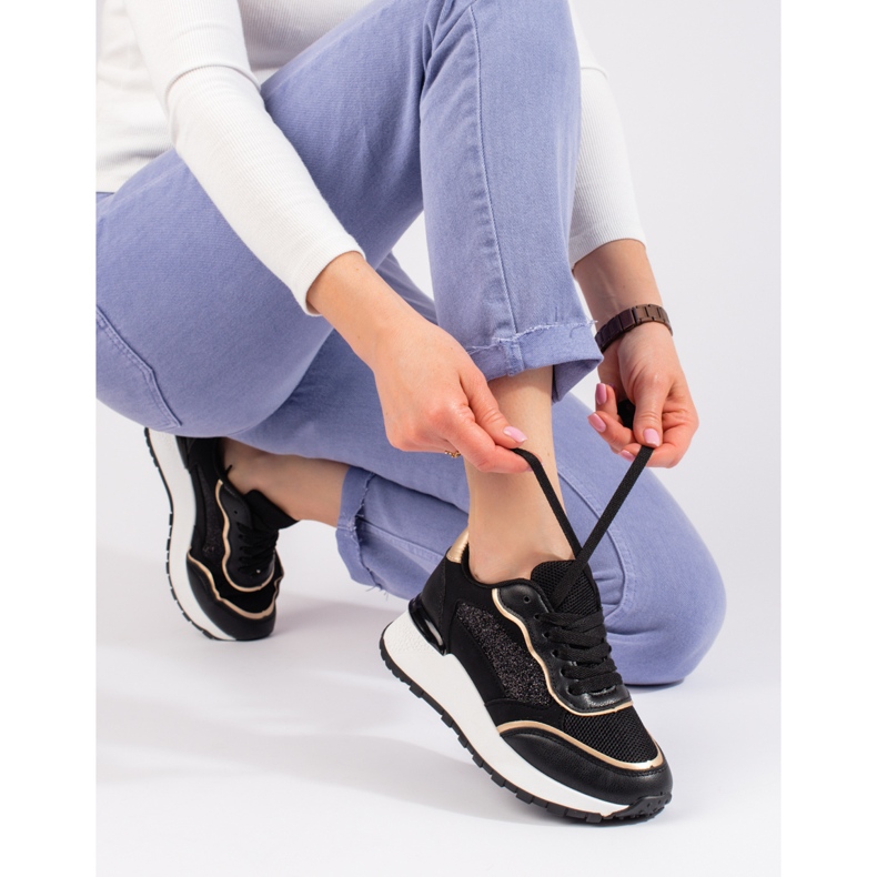 Damen-Plateau-Sneaker Shelovet schwarz 1