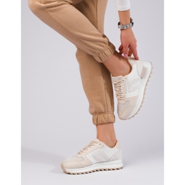 Beige Sneaker mit dicker Sohle von Shelovet 1