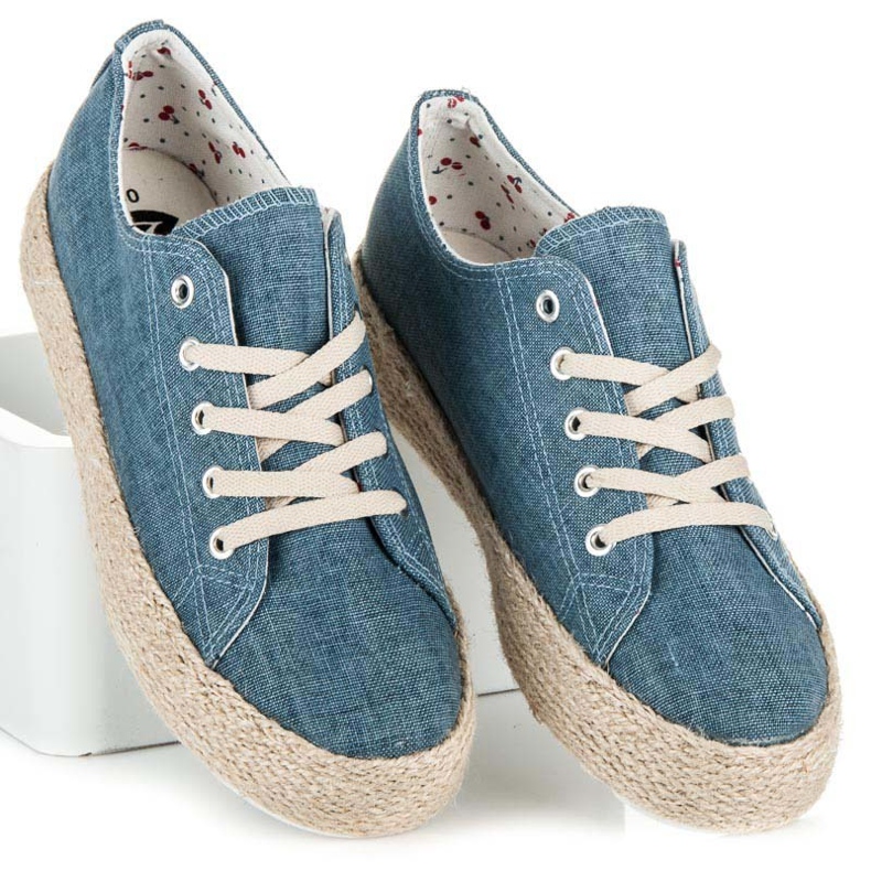 Kylie Espadrilles auf der Plattform blau 1