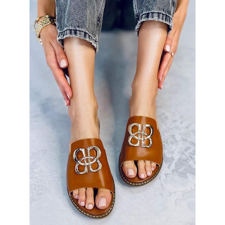 Ebenholz-Kamel-Damenhausschuhe braun 1