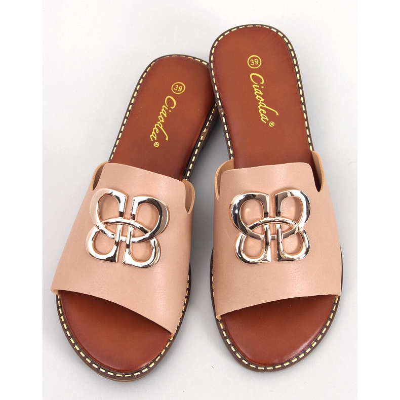 BM Ebenholz-Apricot-Hausschuhe für Damen beige 1