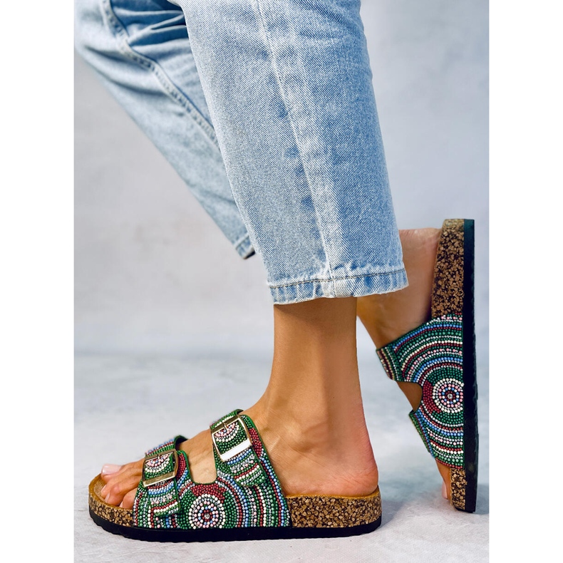 Seastar Korkhausschuhe mit Perlen von Adaora Green grün 2