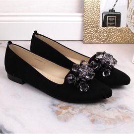 Ballerinas aus schwarzem Wildleder für Damen mit Kristallen T.Sokolski W23-464 7