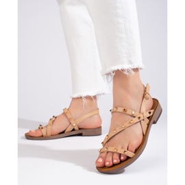 W. Potocki Schwarze Römersandalen mit Potocki-Nieten 1