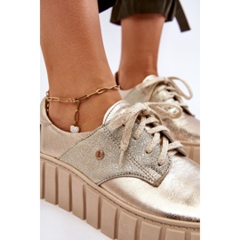 Lemar Leder-Plateauschuhe, Gold golden 2