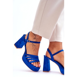 FB2 Plateau-Sandalen aus Wildleder für Damen Blau Verda 3