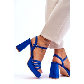 FB2 Plateau-Sandalen aus Wildleder für Damen Blau Verda 4