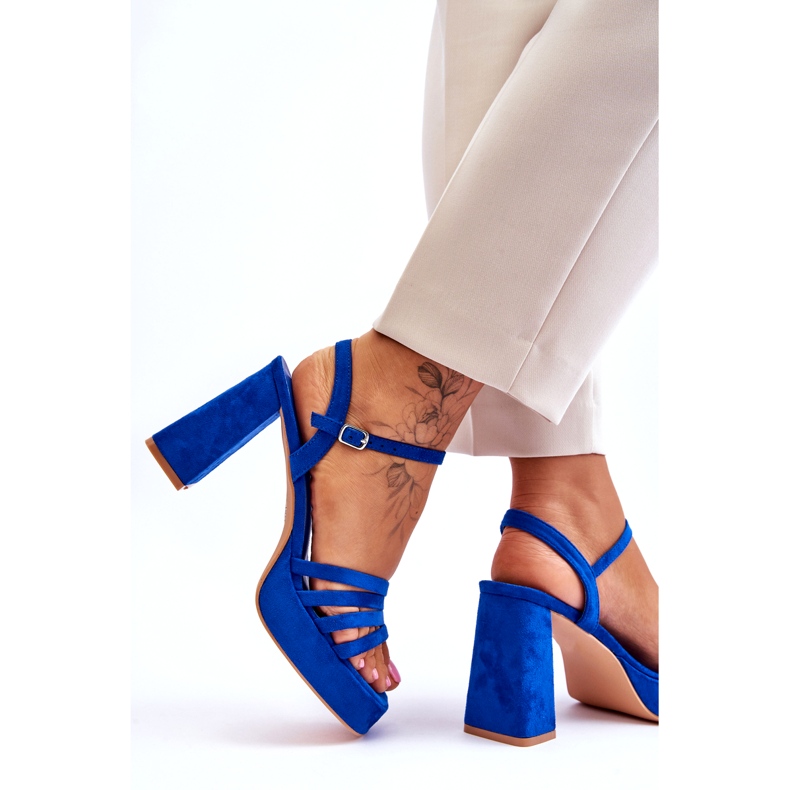 FB2 Plateau-Sandalen aus Wildleder für Damen Blau Verda 4